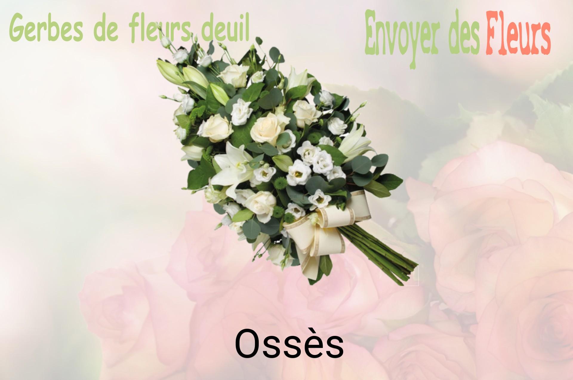 Gerbe de fleurs de deuil livrée à Ossès